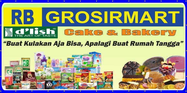 Foto interior toko RB GROSIRMART, terlihat rak-rak produk sembako dan kelontong yang lengkap